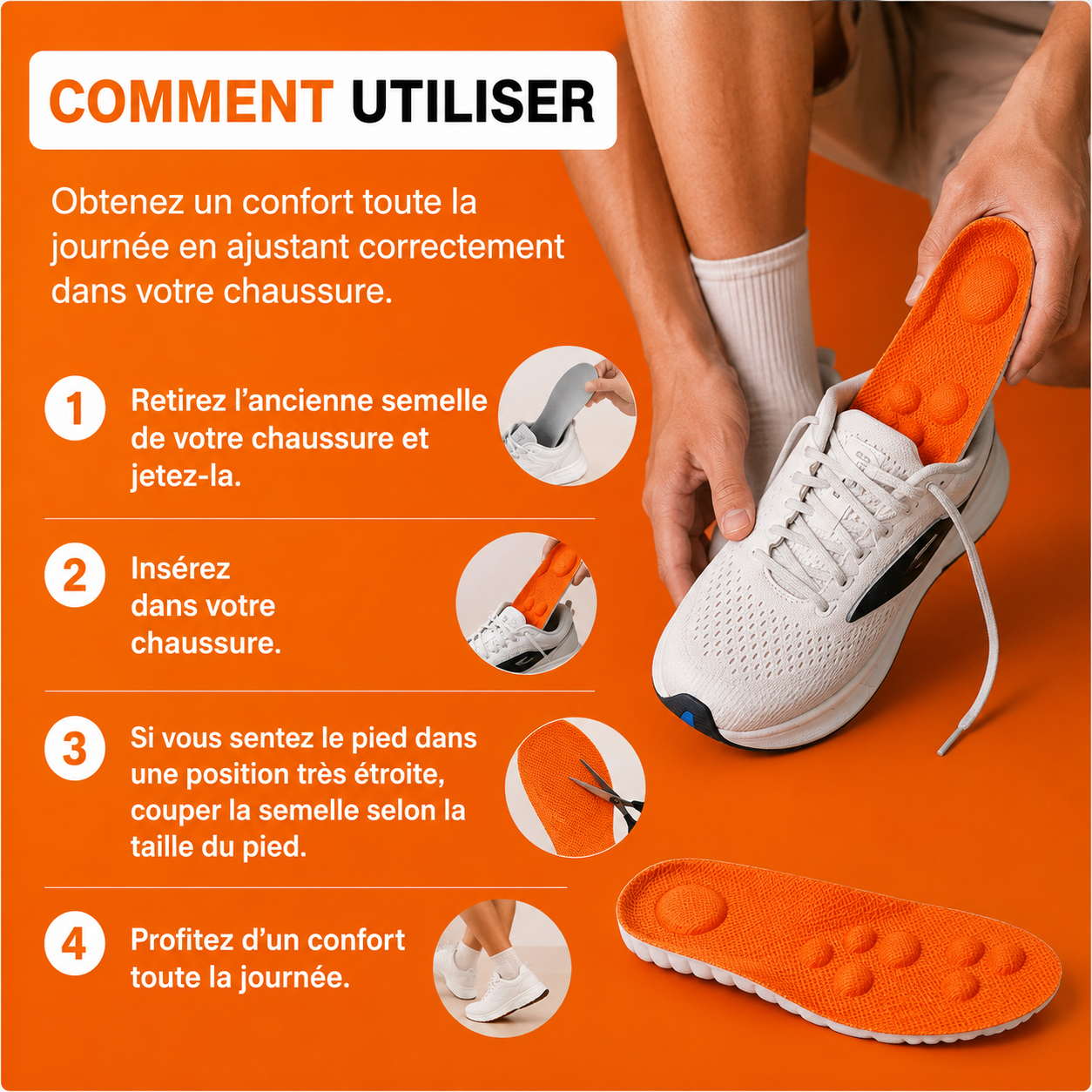Semelle intérieure anti-fatigue ErgoConfort